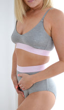 Load image into Gallery viewer, Grey/Pink Bamboo Maternity Bra