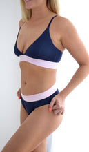 Load image into Gallery viewer, Navy/Pink Bamboo Bralette