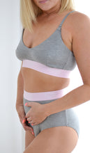 Load image into Gallery viewer, Grey/Pink Bamboo Maternity Briefs
