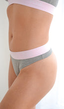 Load image into Gallery viewer, Grey/Pink Bamboo Thong
