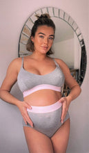 Load image into Gallery viewer, Grey/Pink Bamboo Maternity Briefs
