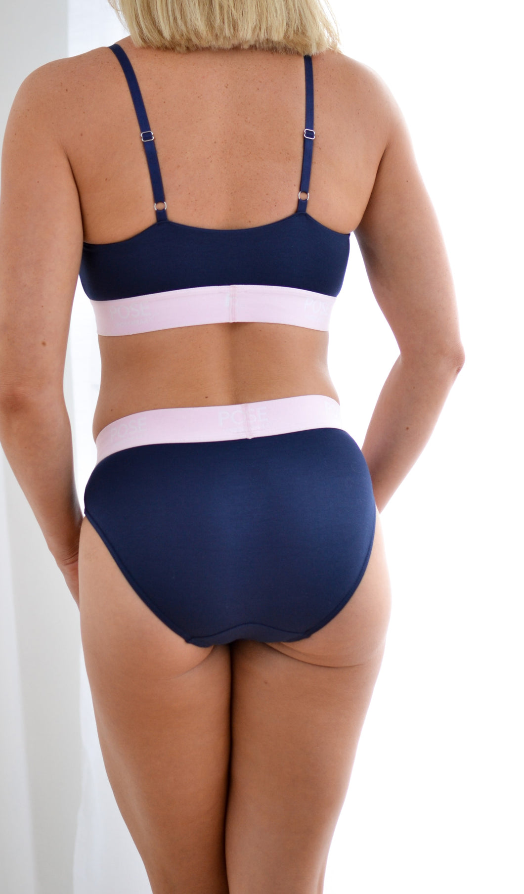 Navy/Pink Bamboo Brief