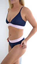 Load image into Gallery viewer, Navy/Pink Bamboo Bralette
