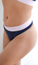 Load image into Gallery viewer, Navy/Pink Bamboo Thong
